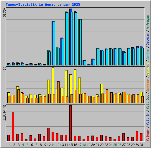 Tages-Statistik im Monat Januar 2025